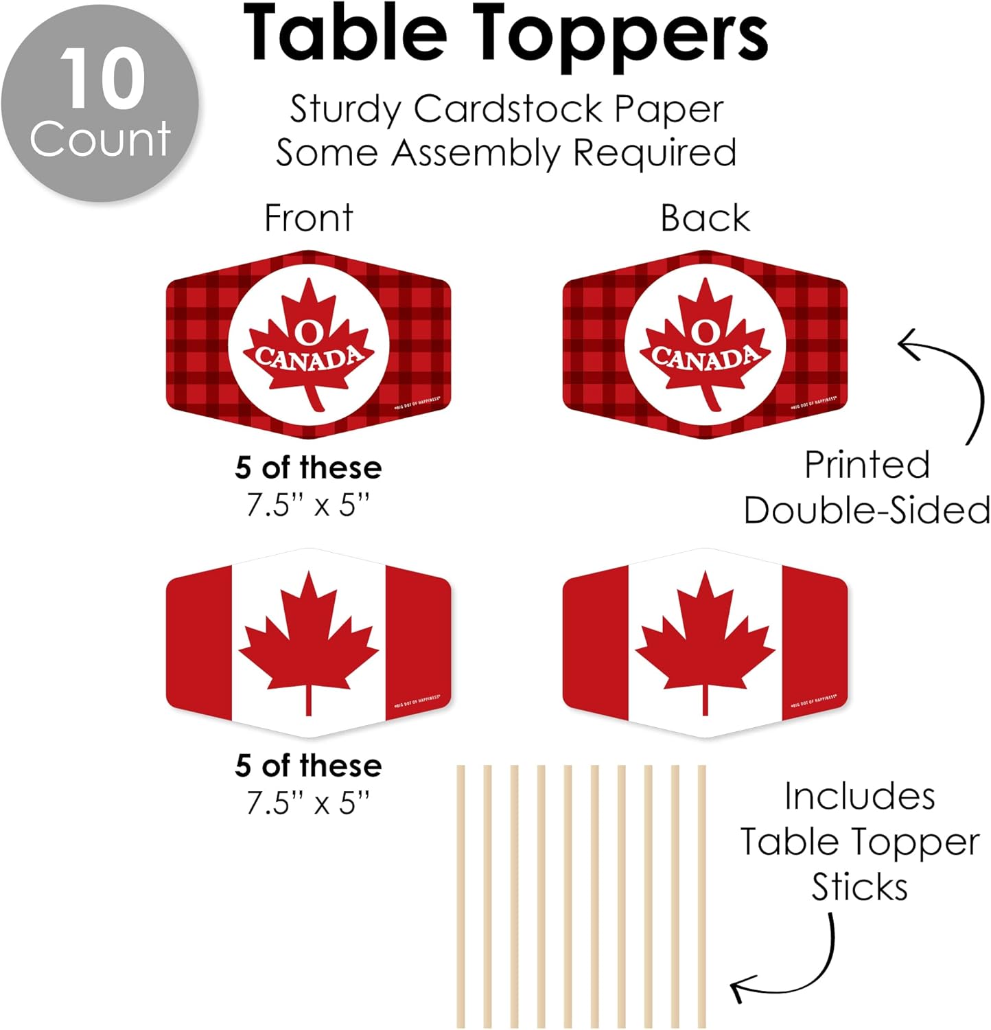 Big Dot of Happiness Canada Day Decor Kit - 51 Pieces