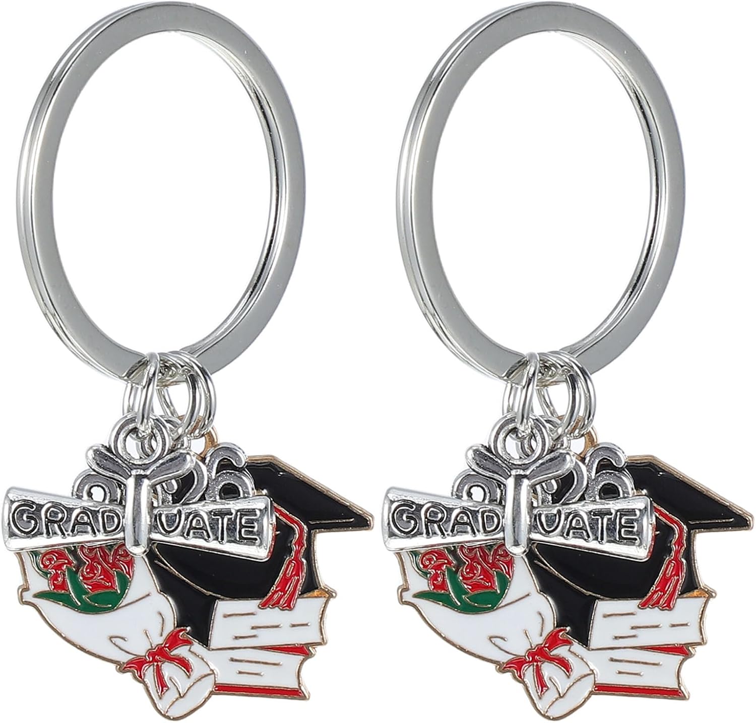 LUOZZY Graduation Keychain Class of 2026 Grad Cap Book Charm