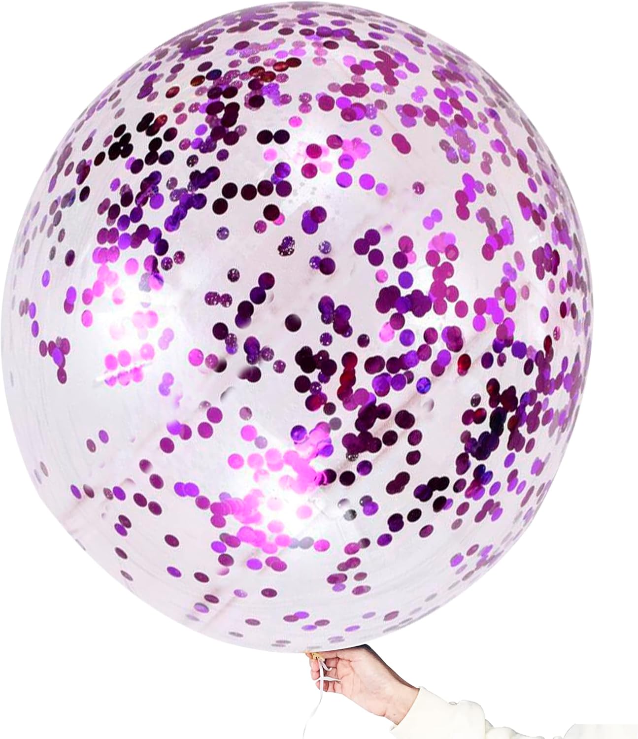 Purple Confetti Balloons 6 Pcs Jumbo 36 Inch