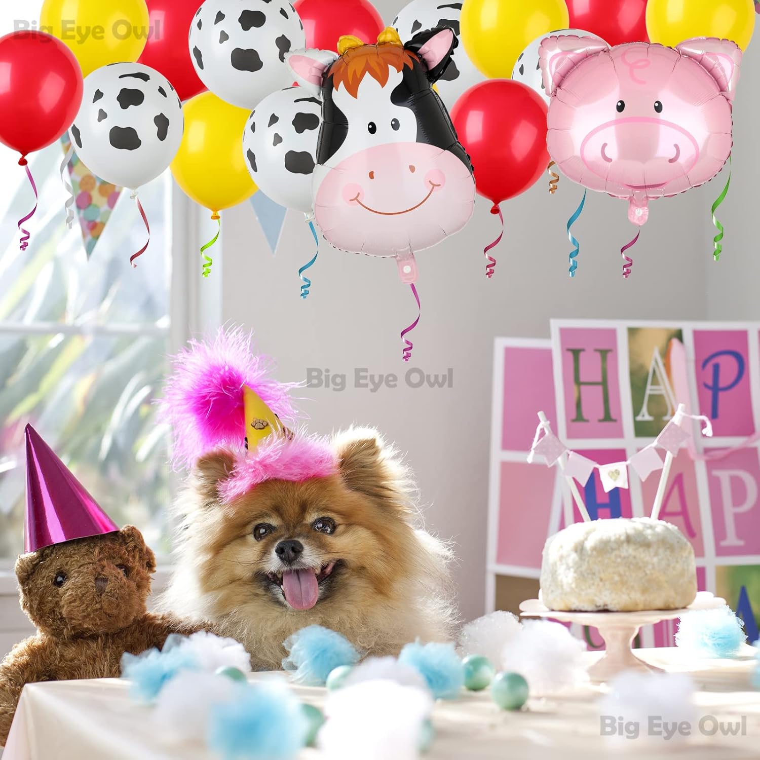 Farm Animal Balloons Set Pig Cow Horse Donkey