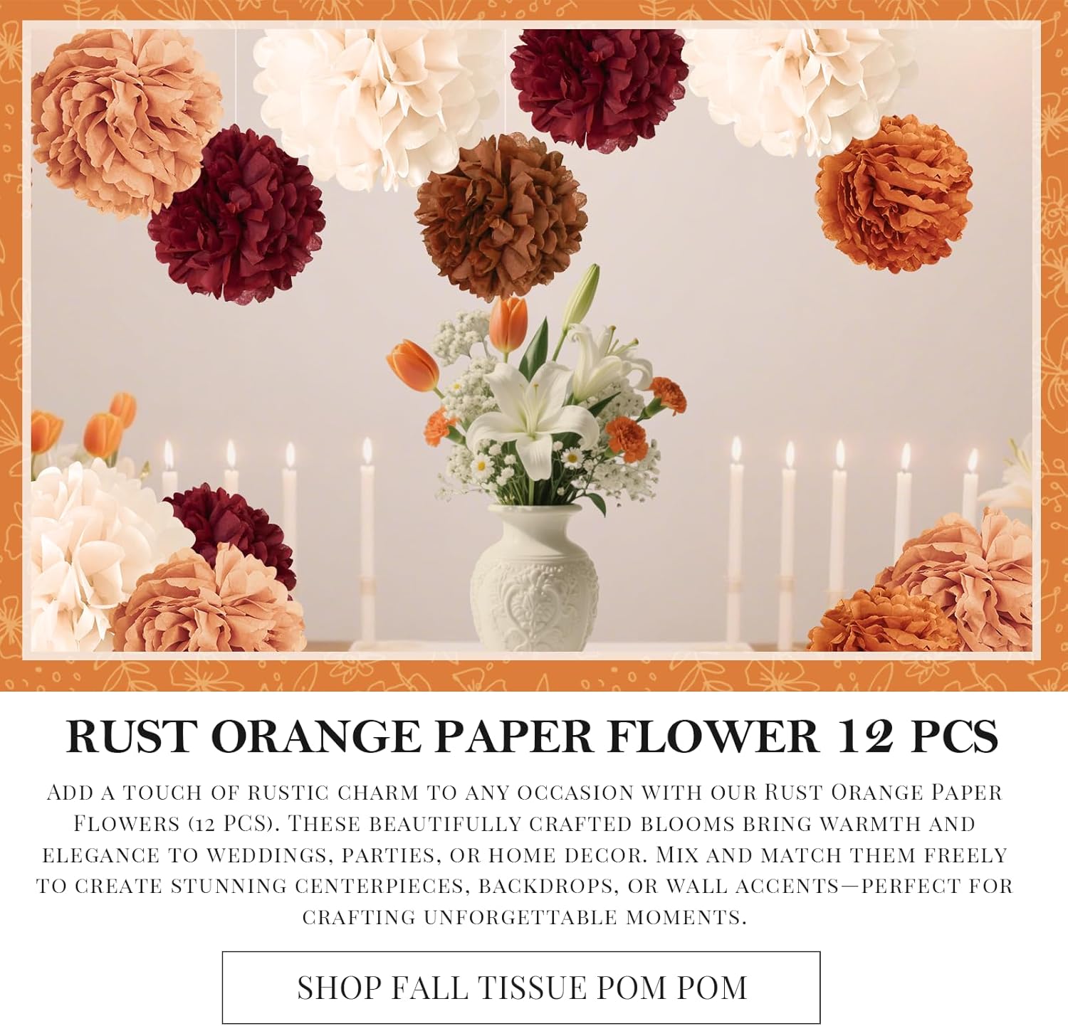 NICROHOME EUR Tissue Paper Pom Poms Wedding Decor Set