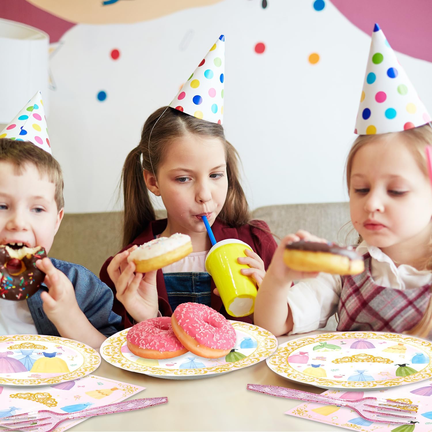 MASGY 96Pcs Princess Party Set for 24 Guests