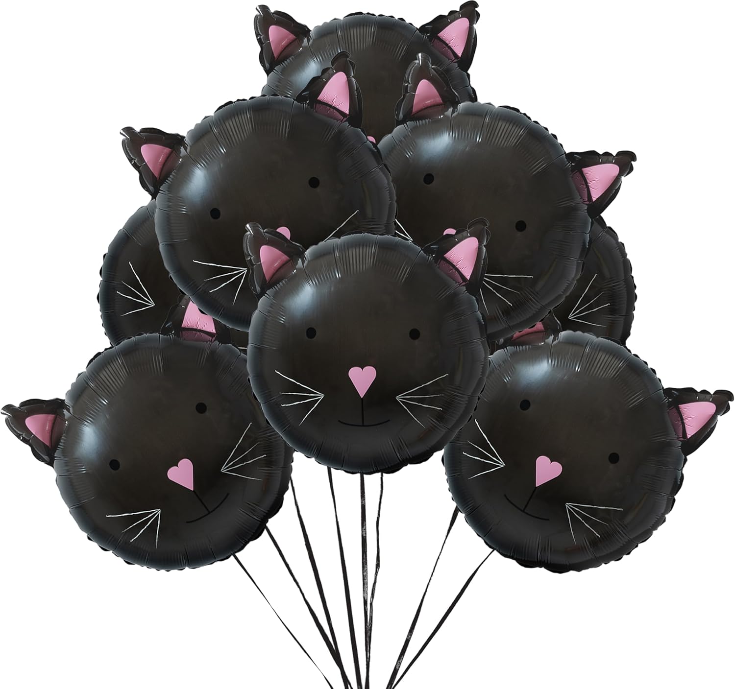 Cheerland Black Cat Foil Balloons 8pcs Halloween Decor