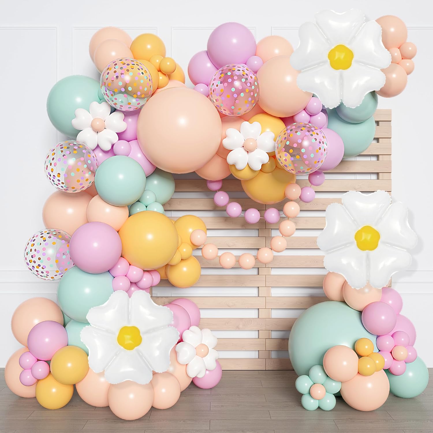 Ouddy Party 168Pcs Daisy Balloon Garland Kit