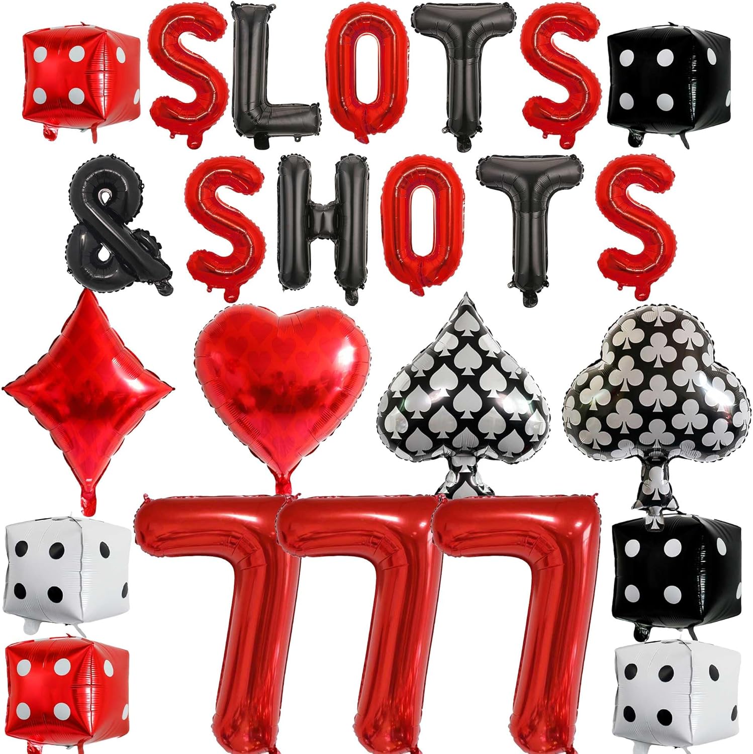Casino Theme Balloons 24Pcs for Poker Party Decor