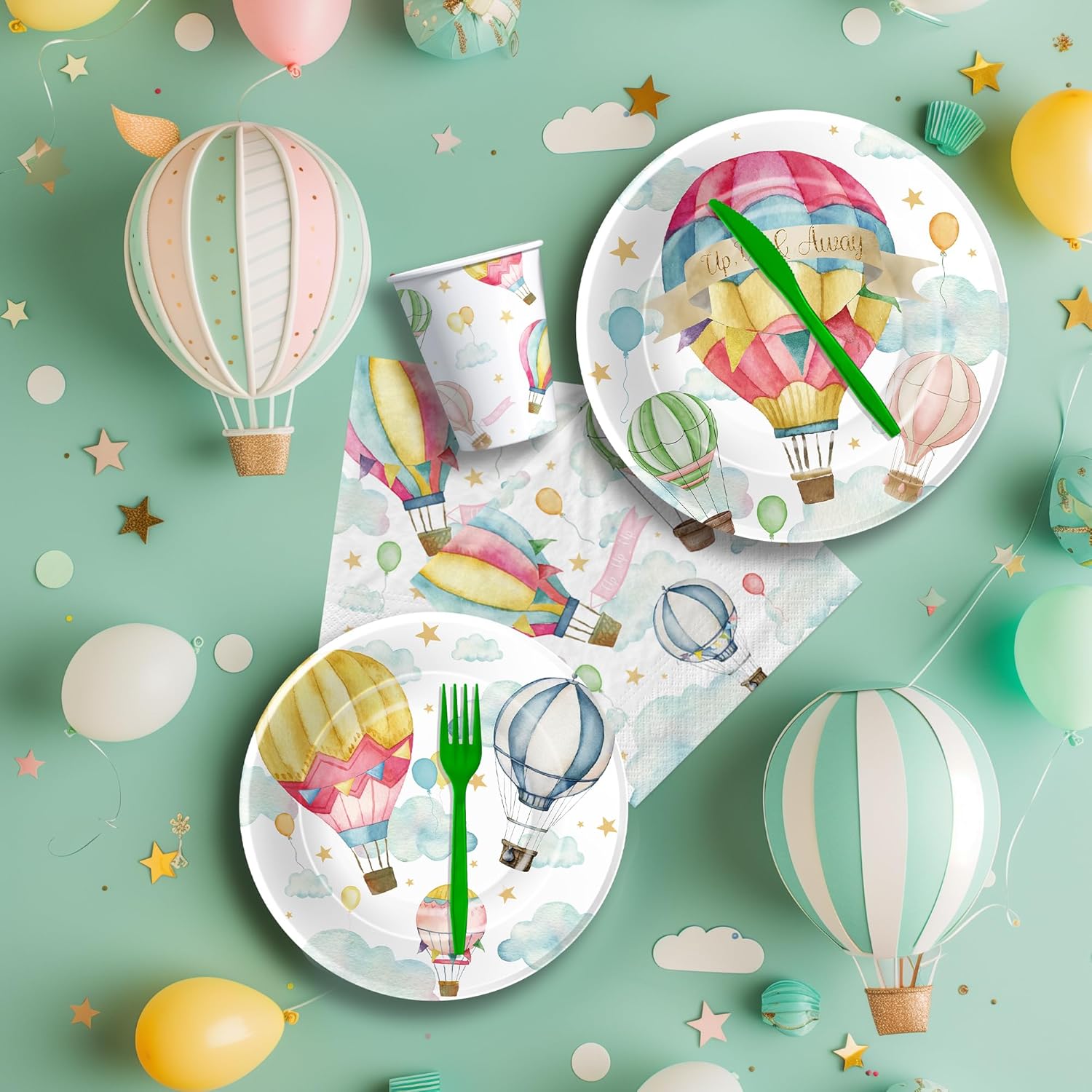 Hot Air Balloon Party Tableware Set for 24 Guests
