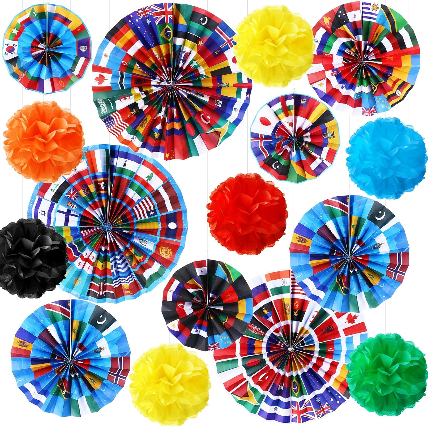 Outus 21 Pcs International Flags Classroom Decorations