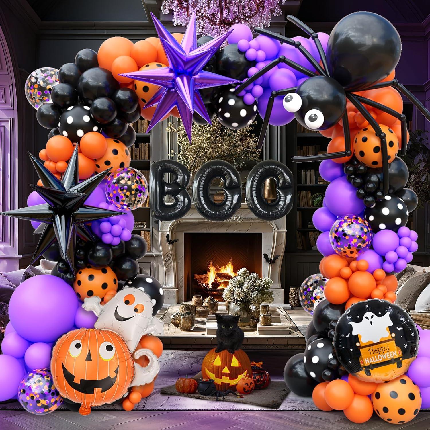 157Pcs Halloween Balloon Garland Arch Kit