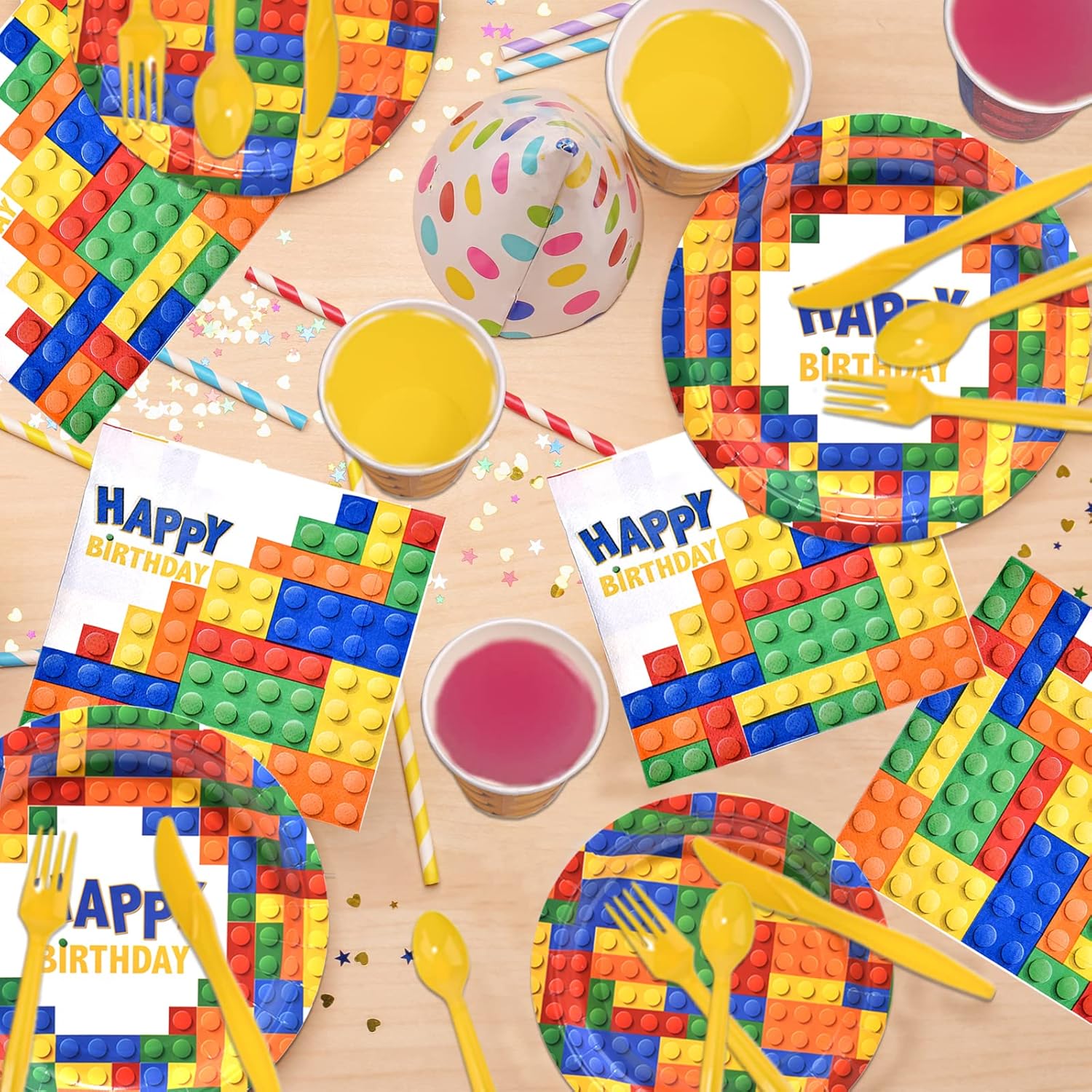 Dylives 180 Pcs Building Block Party Supplies Set