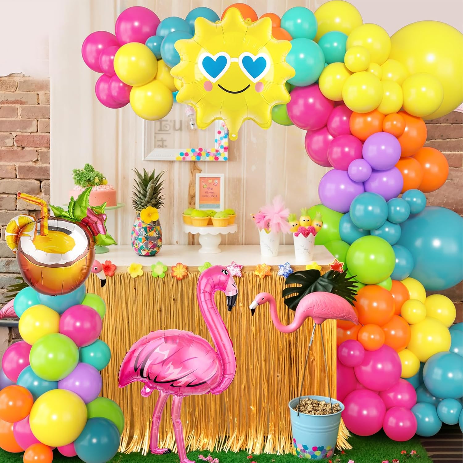 164Pcs Tropical Balloon Arch Kit for Parties