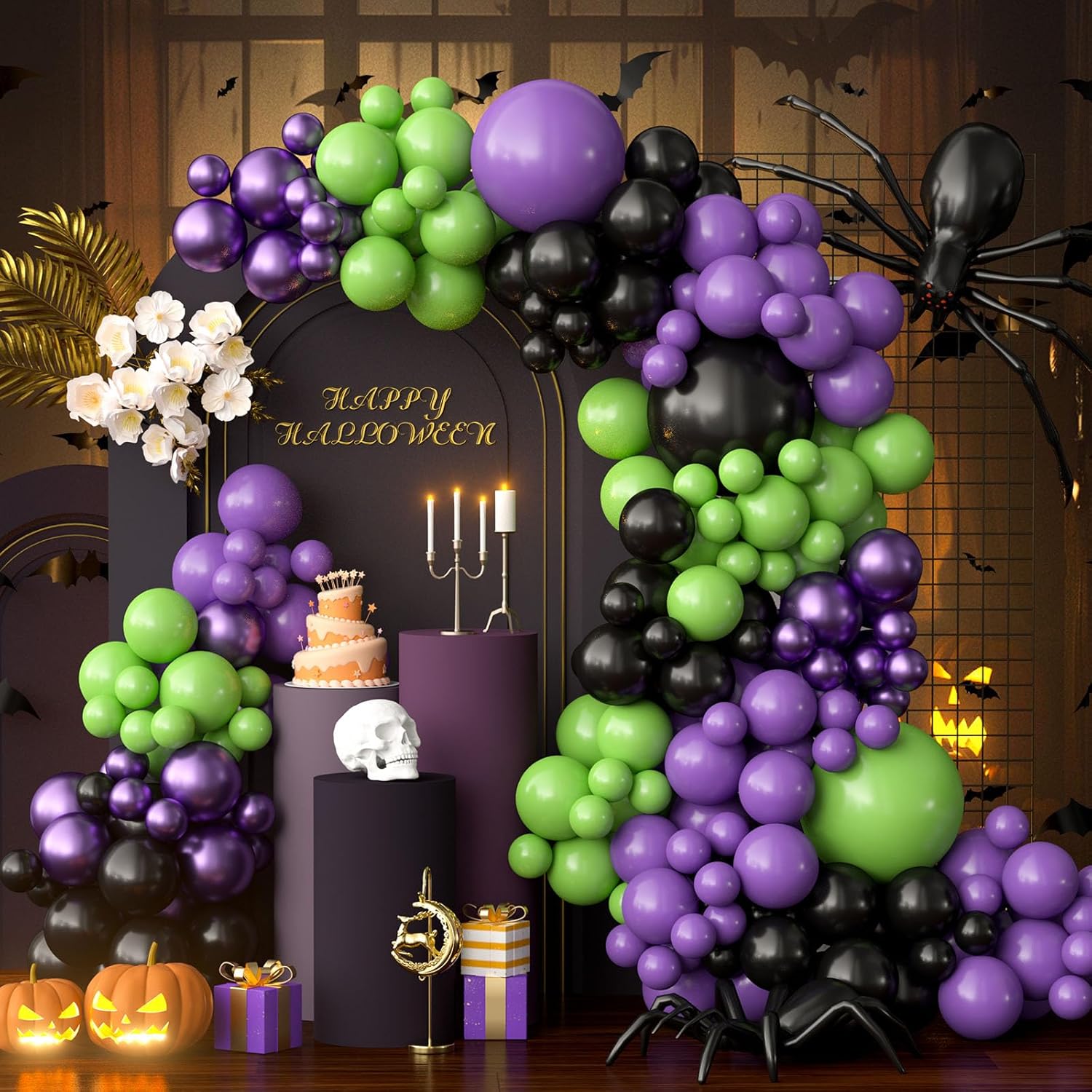 OuMuaMua Halloween Balloon Garland Arch Kit