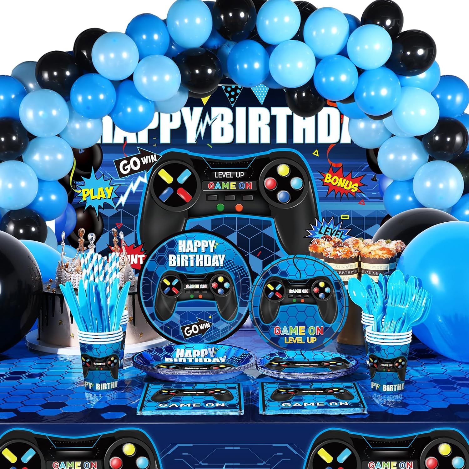 Tatuo 152 Piece Video Game Party Decor Set