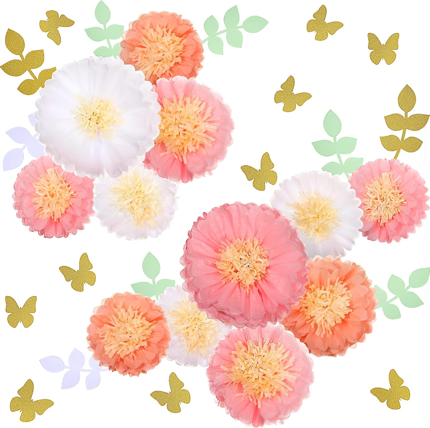 Dilunave 30 Piece Tissue Paper Flowers Decor Kit