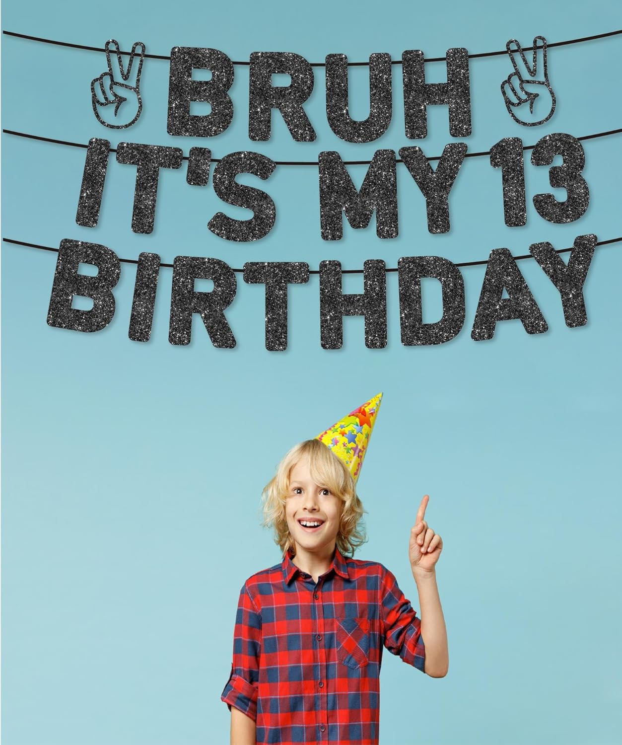 Pre-Strung 13th Birthday Banner for Boys