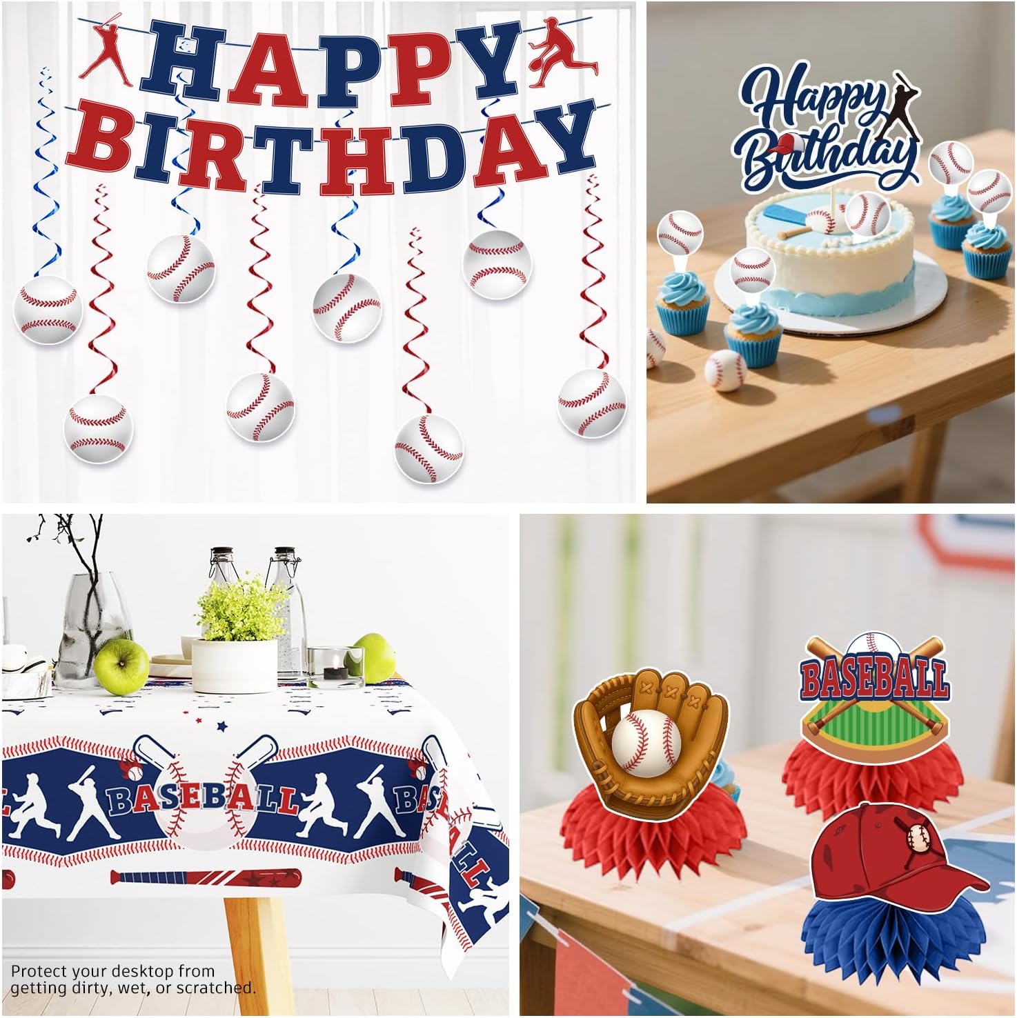 157Pcs Baseball Birthday Decorations Set for 20 Guests