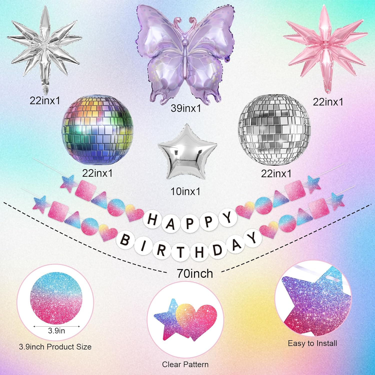 136Pcs Music Birthday Balloon Decor Kit