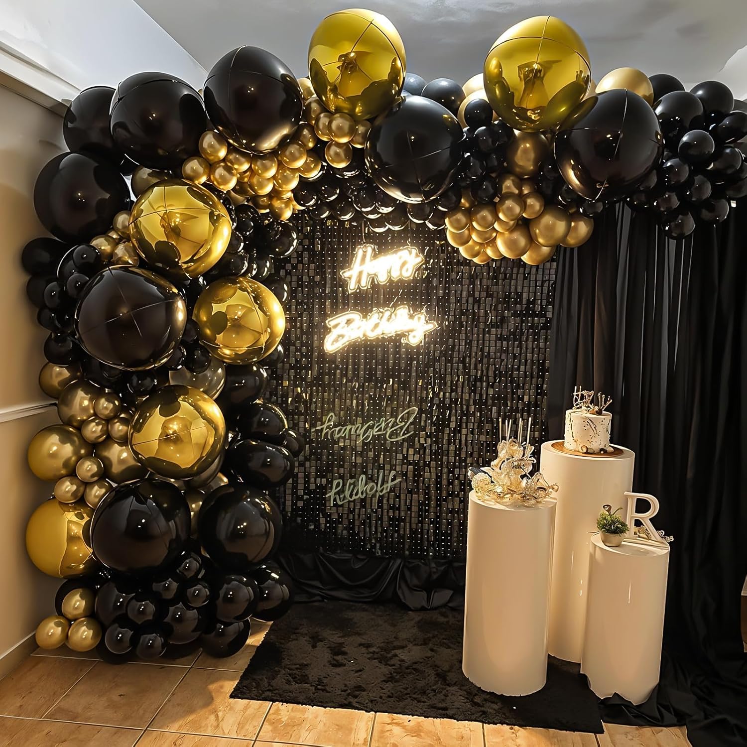12Pcs Black Round Foil Balloons Party Decor