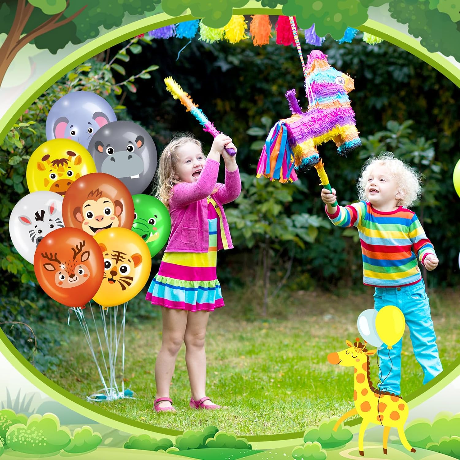 Censen 45 Pcs Animal Balloons 12 Inch Party Decor