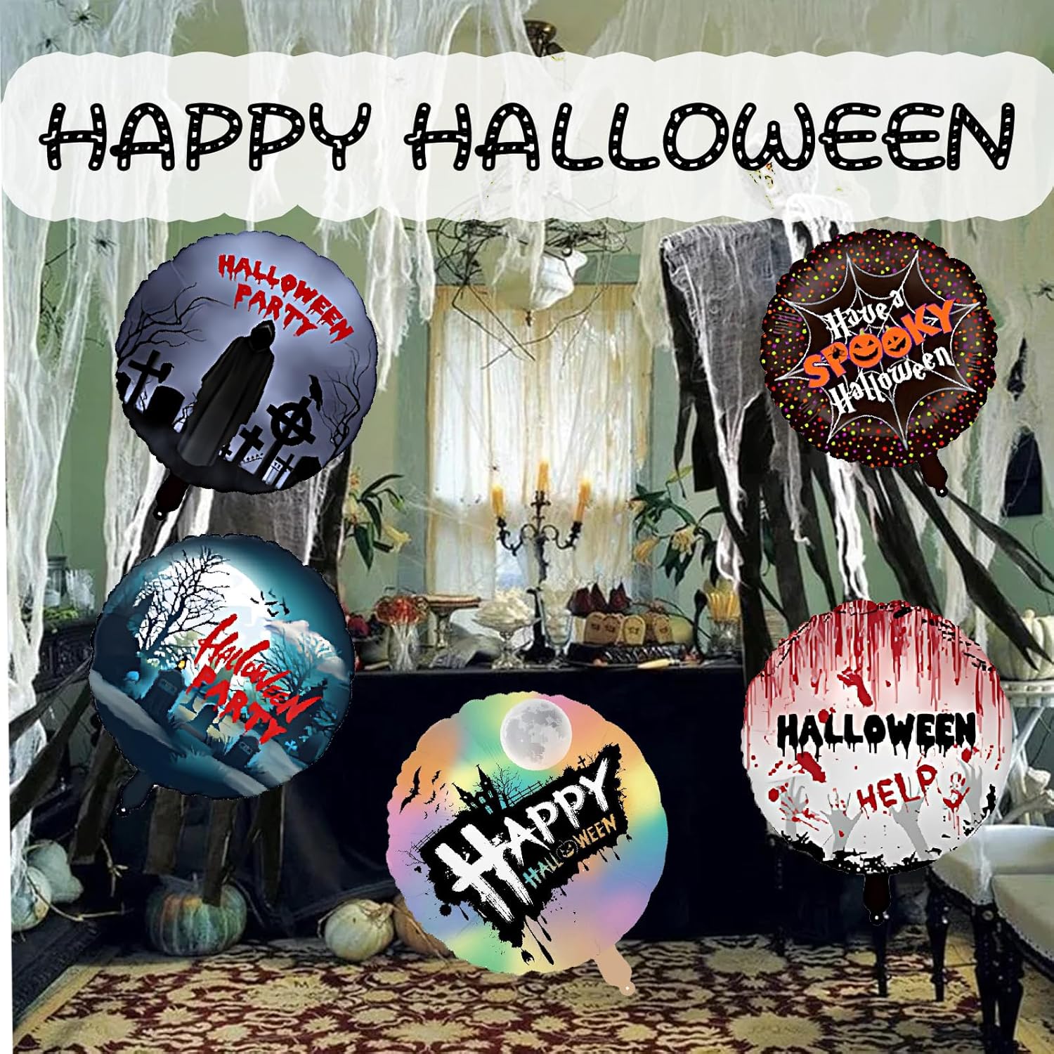 10 PCS Scary Halloween Balloons 2362in Blood Splatter Party Decor