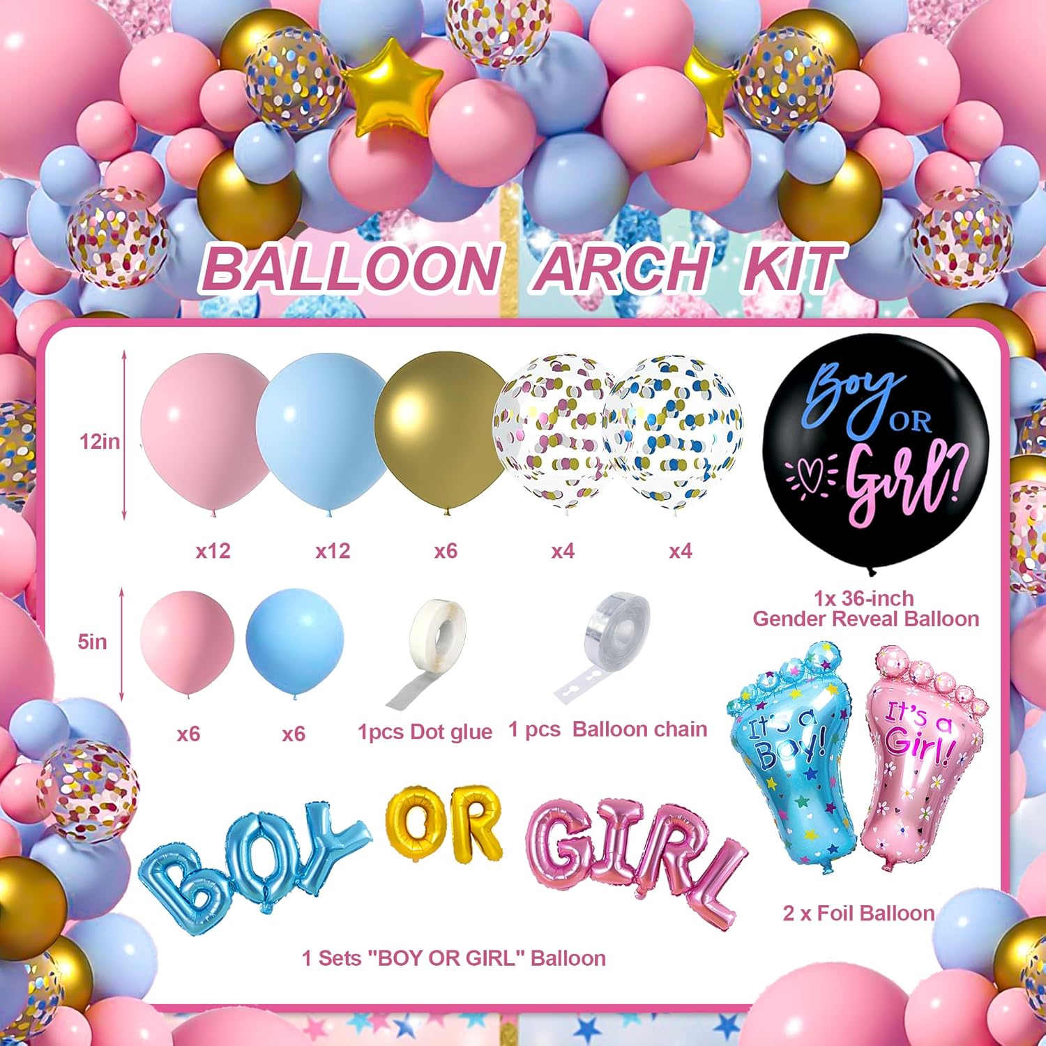 Boy Or Girl Gender Reveal Decorations Set