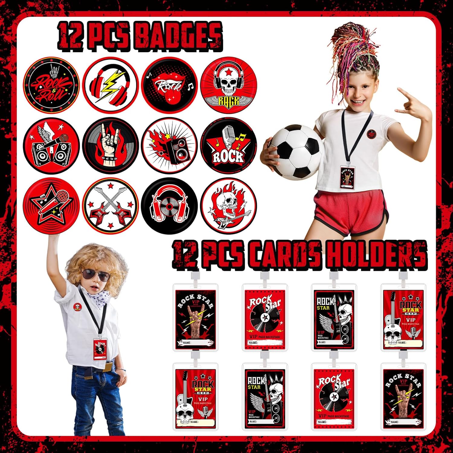 Blosssound 122 Pcs Rock and Roll Party Favors Set