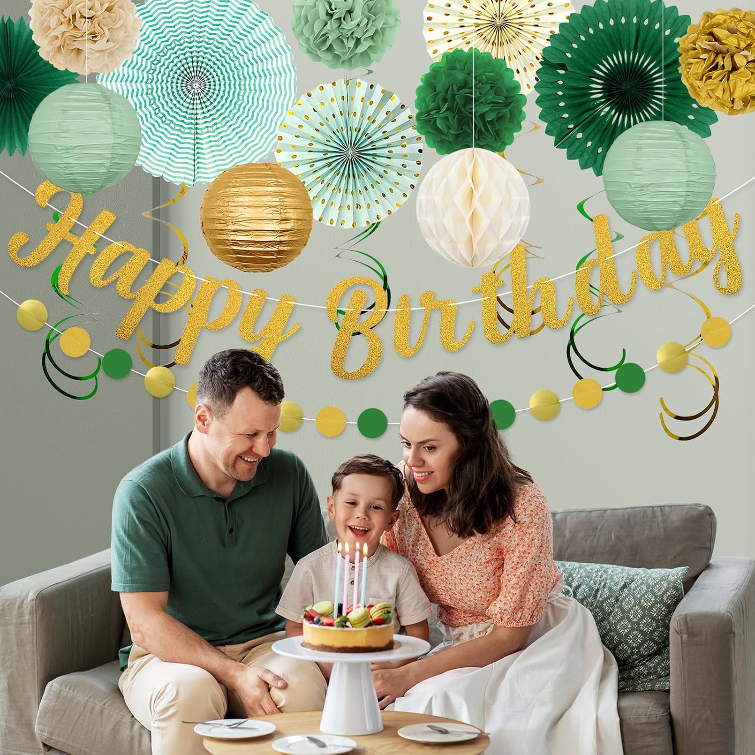 Sage Green Birthday Party Decorations 21pcs Set