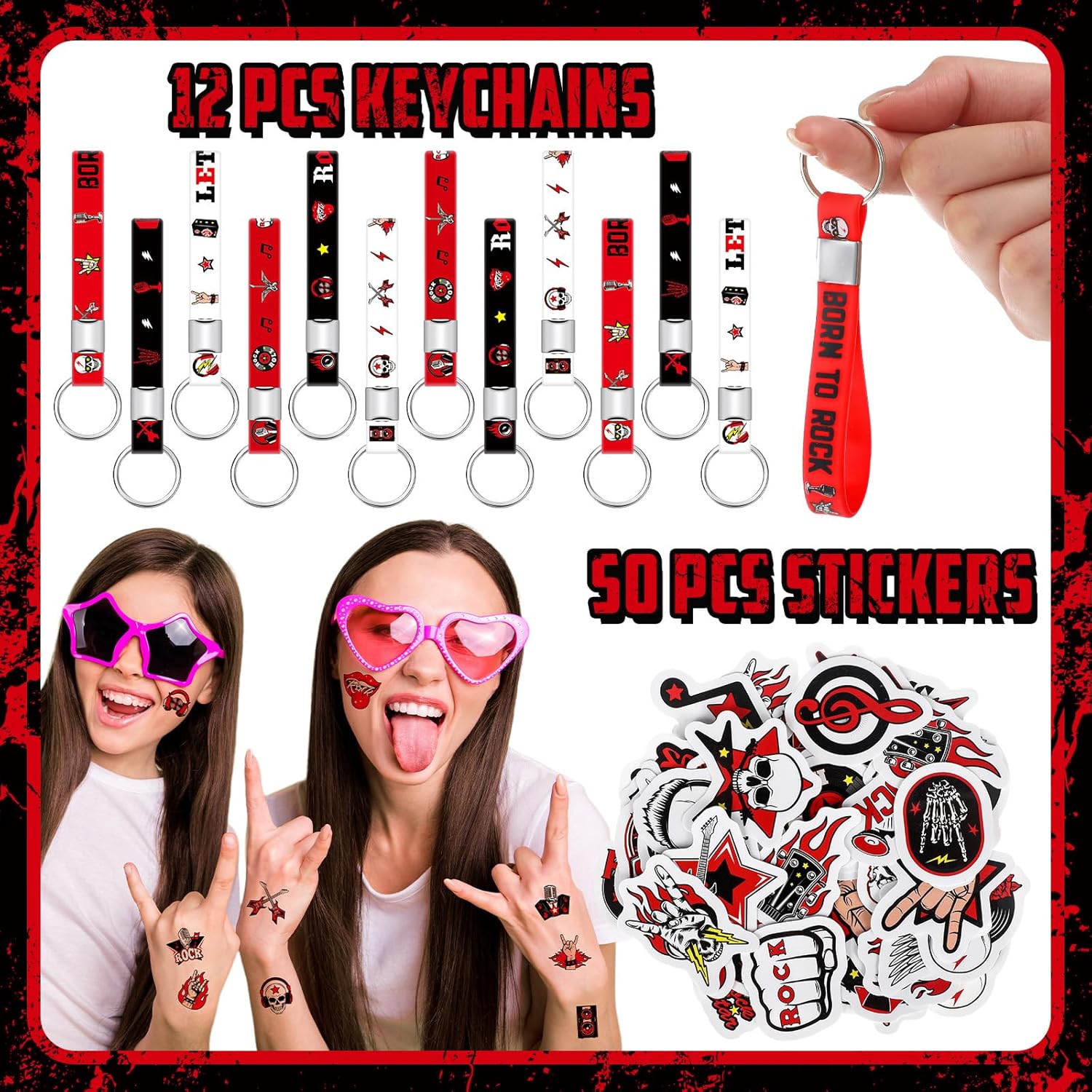 Blosssound 122 Pcs Rock and Roll Party Favors Set