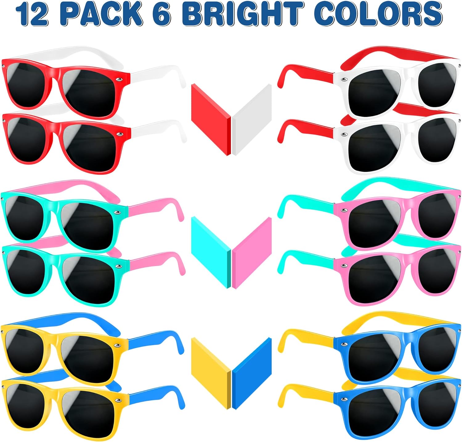 GINMIC Kids Sunglasses Party Favors 12 Pack Neon