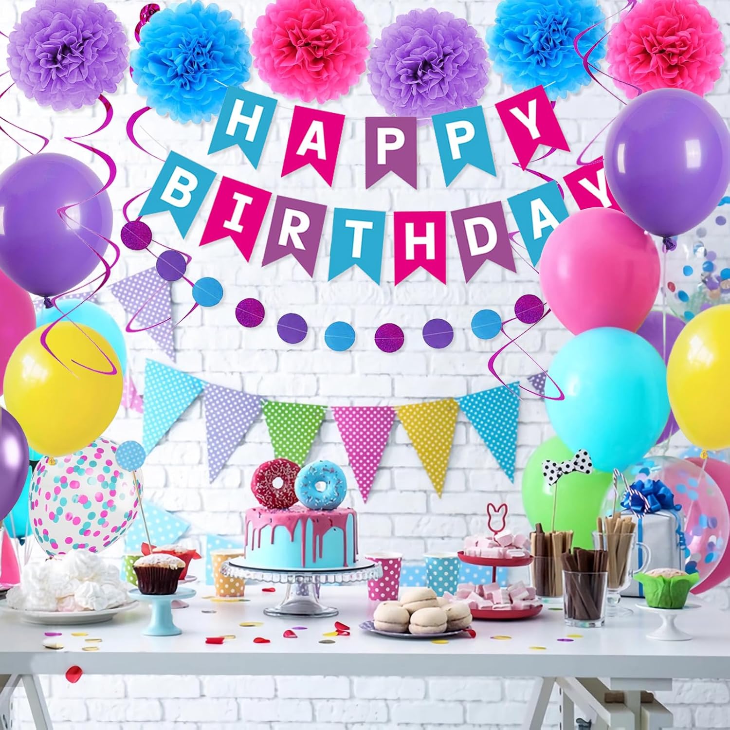 LOROBA Birthday Decorations for Girls Women