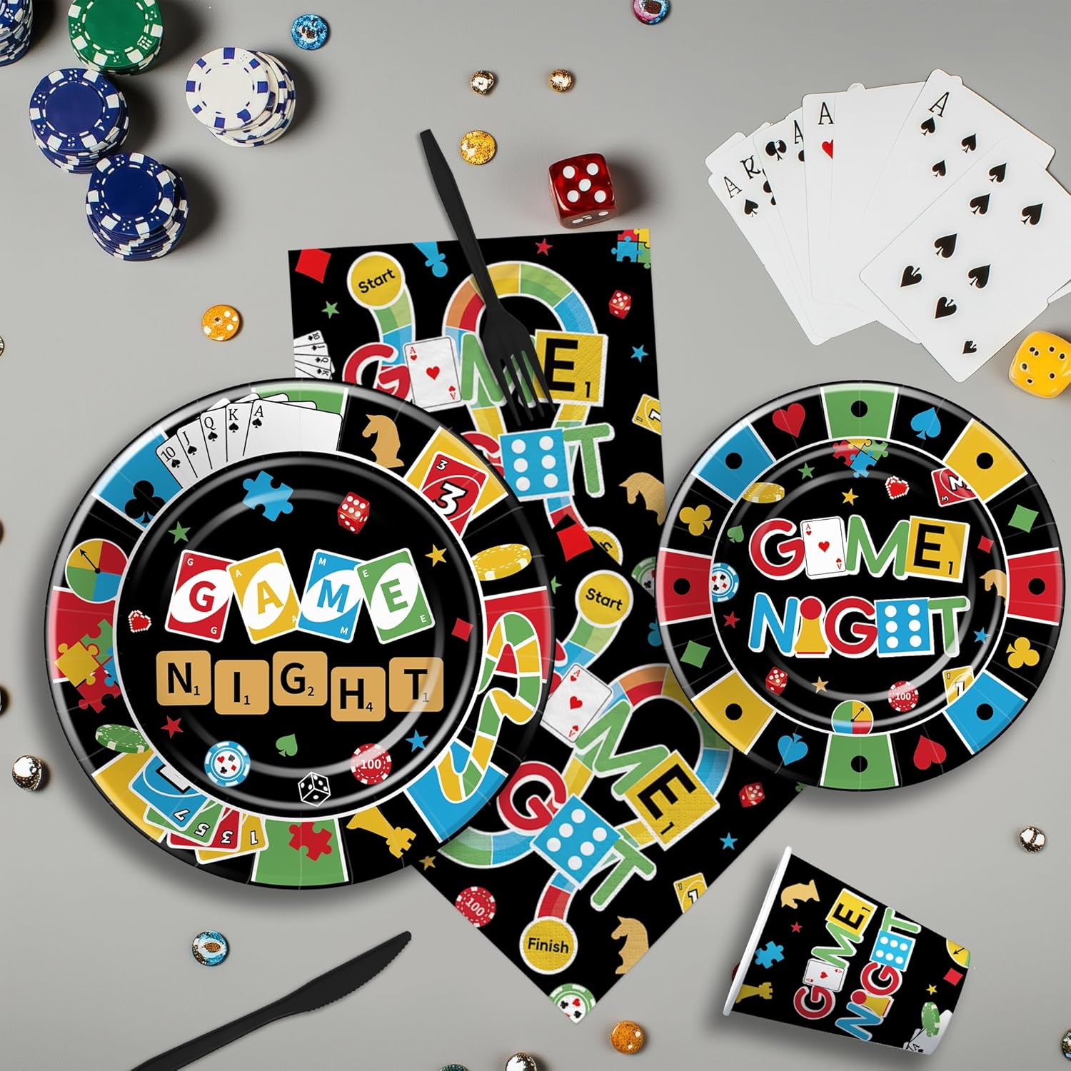 Family Game Night Party Decorations Set of 24