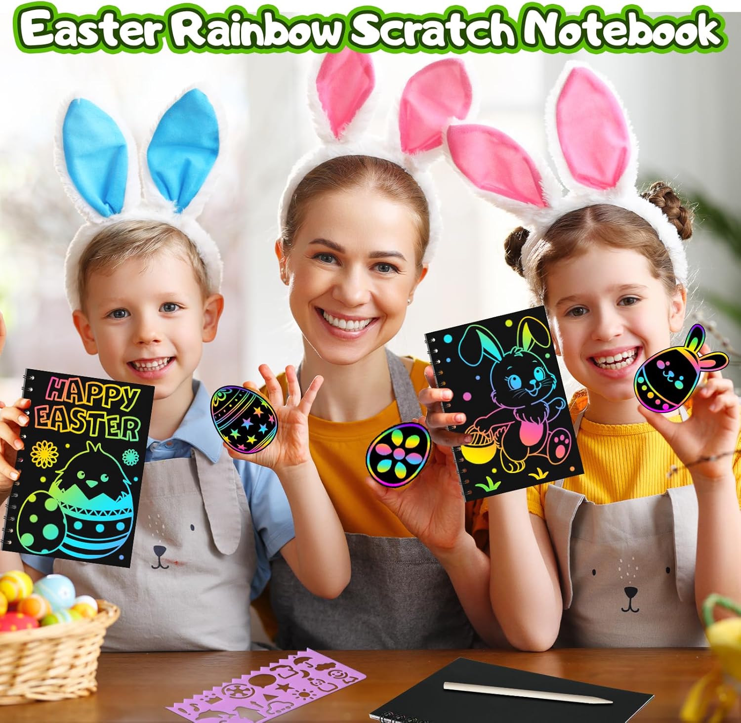 Rainbow Scratch Art Notebook Party Favors 36 Pack for Kids