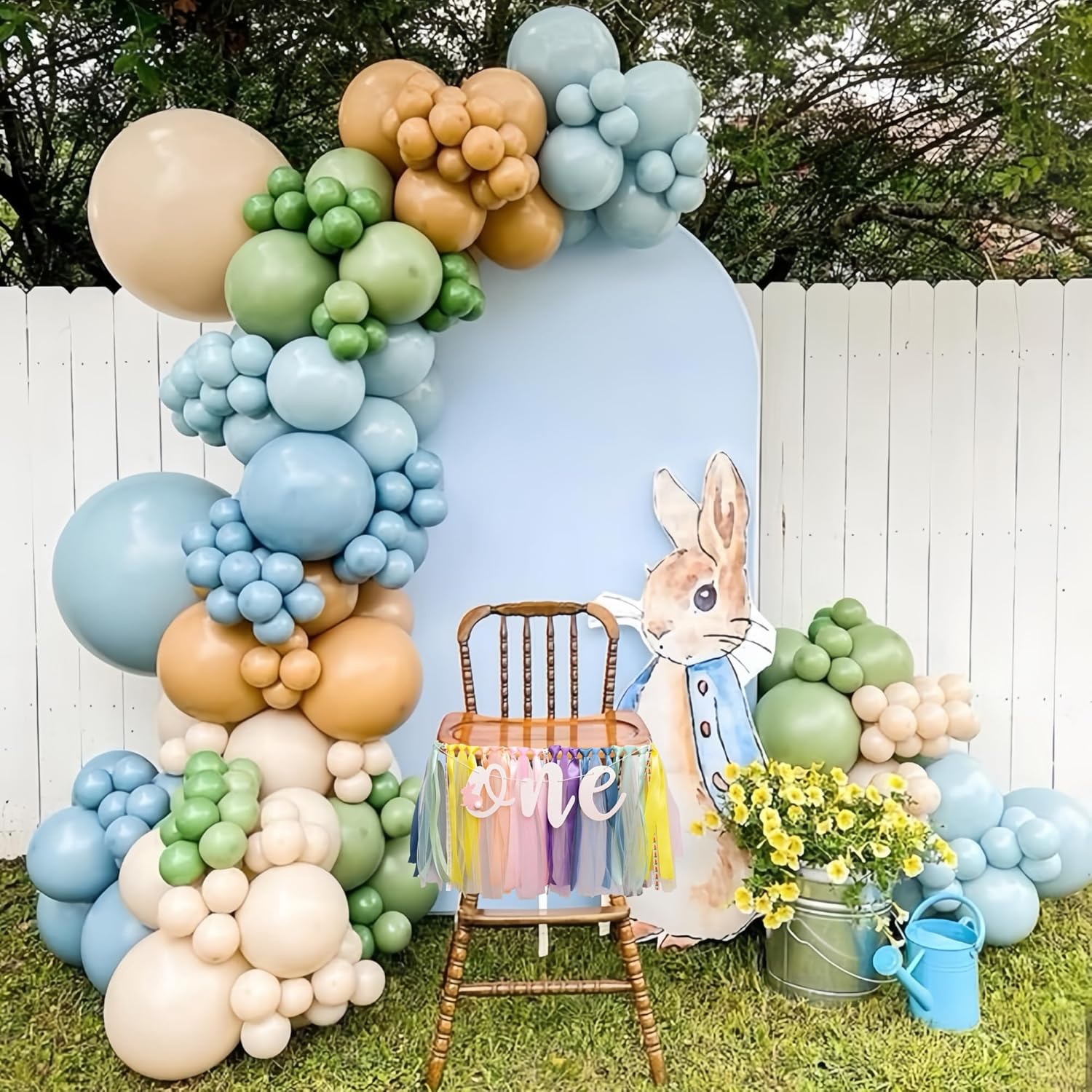 Bunny One Highchair Banner for First Birthday Decor