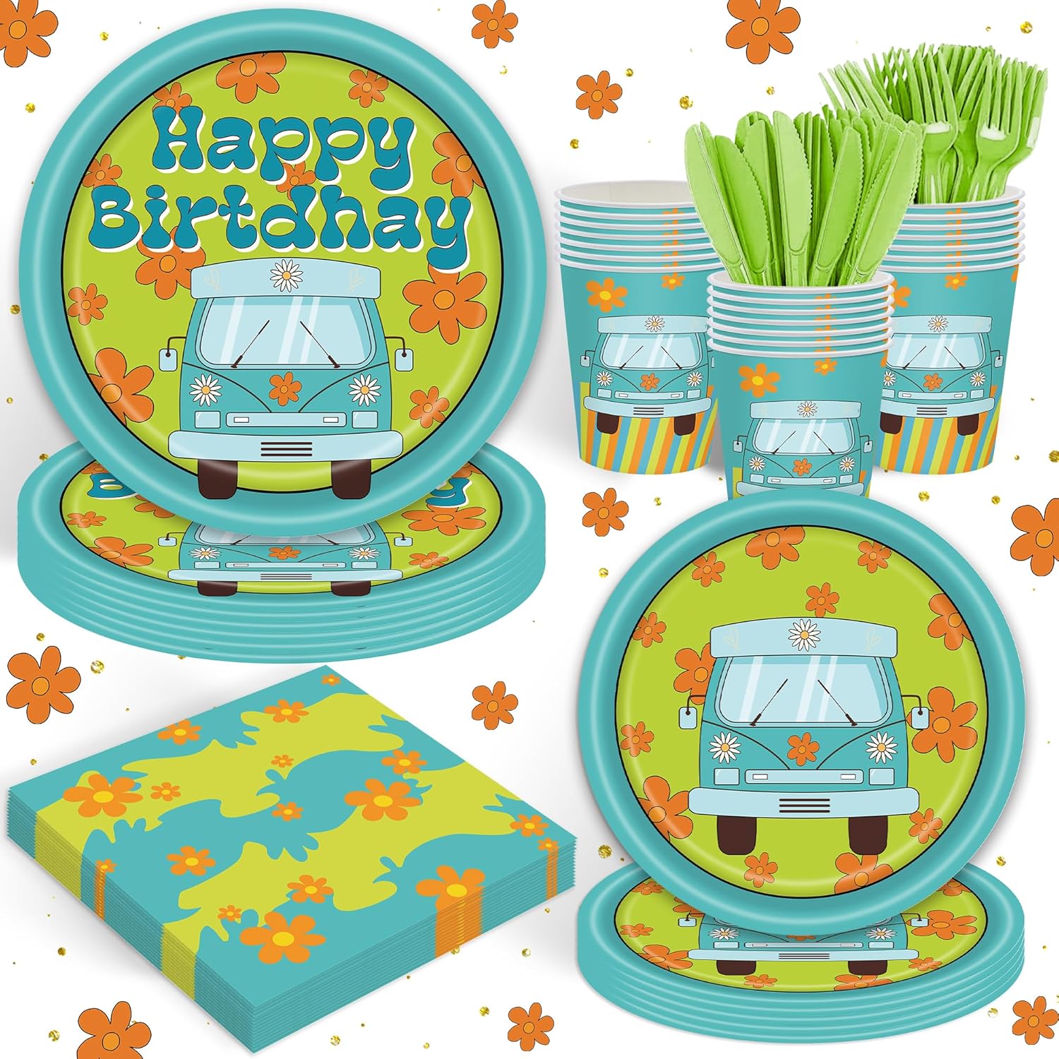 120 PCS Cartoon Dog Party Set for 20 Guests