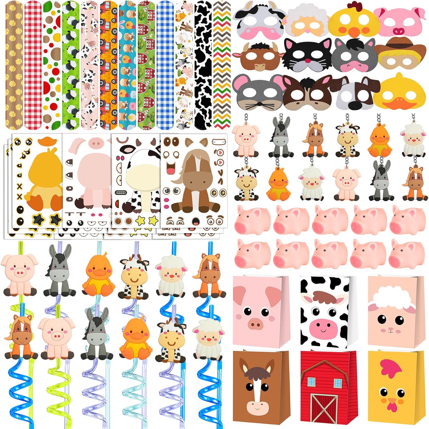 Farm Animals Party Favors Set 84PCS Kids Birthday Gifts