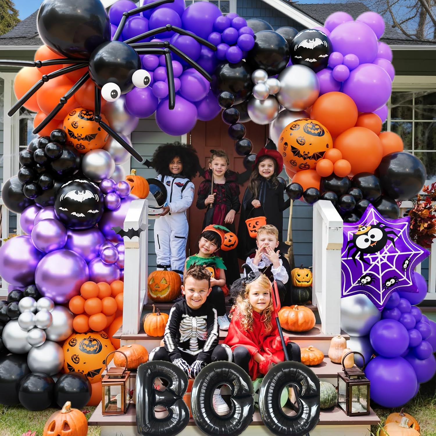 DBKL Halloween Balloon Garland with 176Pcs Decorations Kit