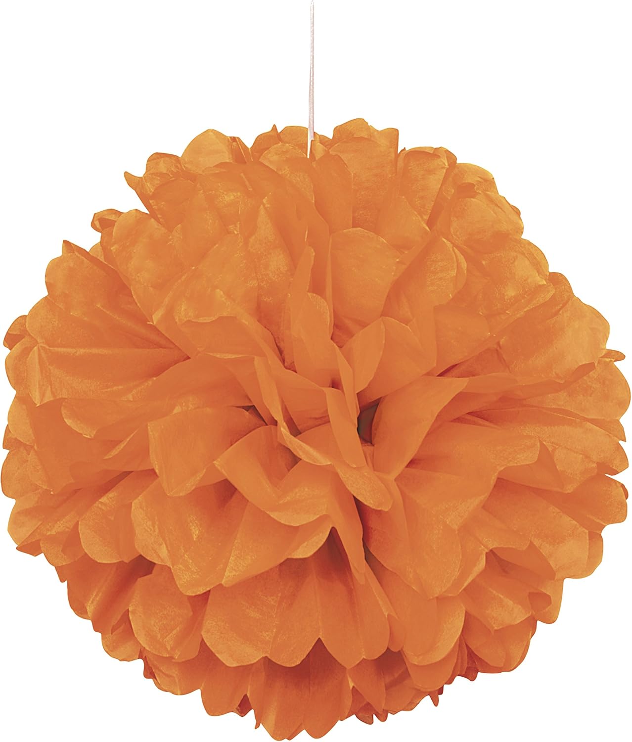 Orange Solid Hanging Tissue Pom Pom - 16 Inch 1 Count