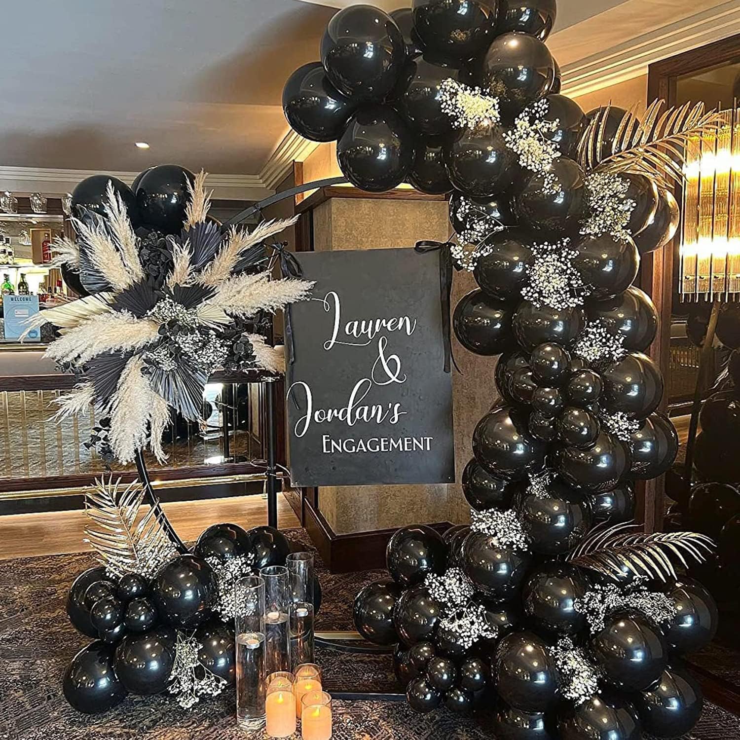 Labeol Black Balloons 151PCS Garland Arch Kit