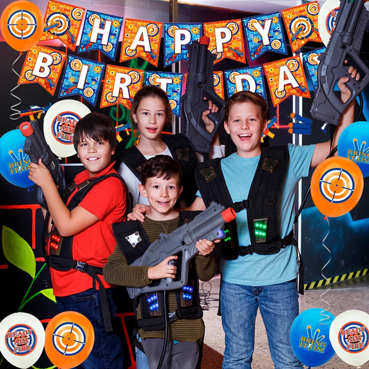 Dart War Birthday Decorations Set for 16 Guests