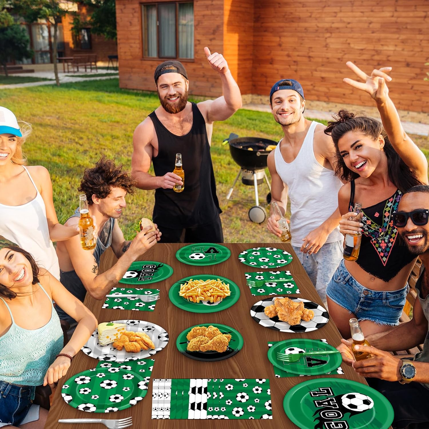 Soccer Themed Party Supplies Set for 24 Guests