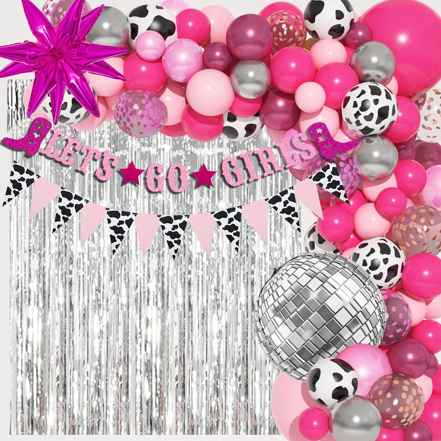 137Pcs Cowgirl Party Decor Kit with Balloons and Arch