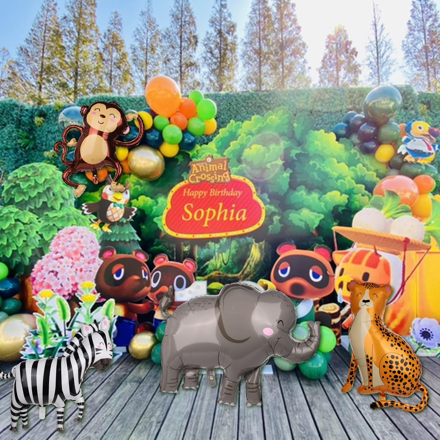 7pcs Jungle Safari Animal Balloons for Kids Party Decorations