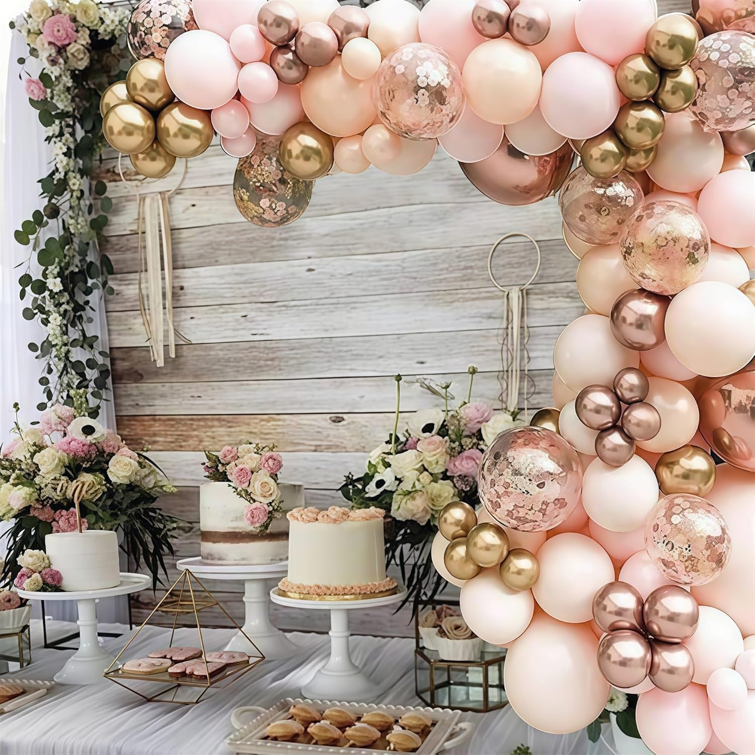 Blush Rose Gold Balloon Garland Kit for Parties and Celebrations