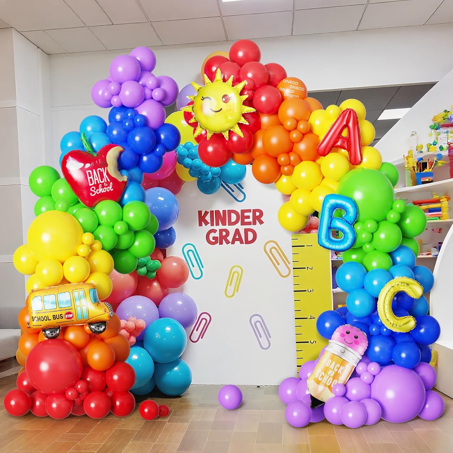 Welcome Back To School Balloon Arch Kit with 158Pcs Rainbow Balloons