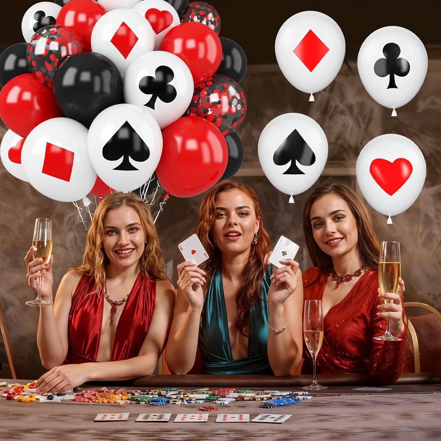 Poker Balloons 30Pcs Casino Theme Party Decorations