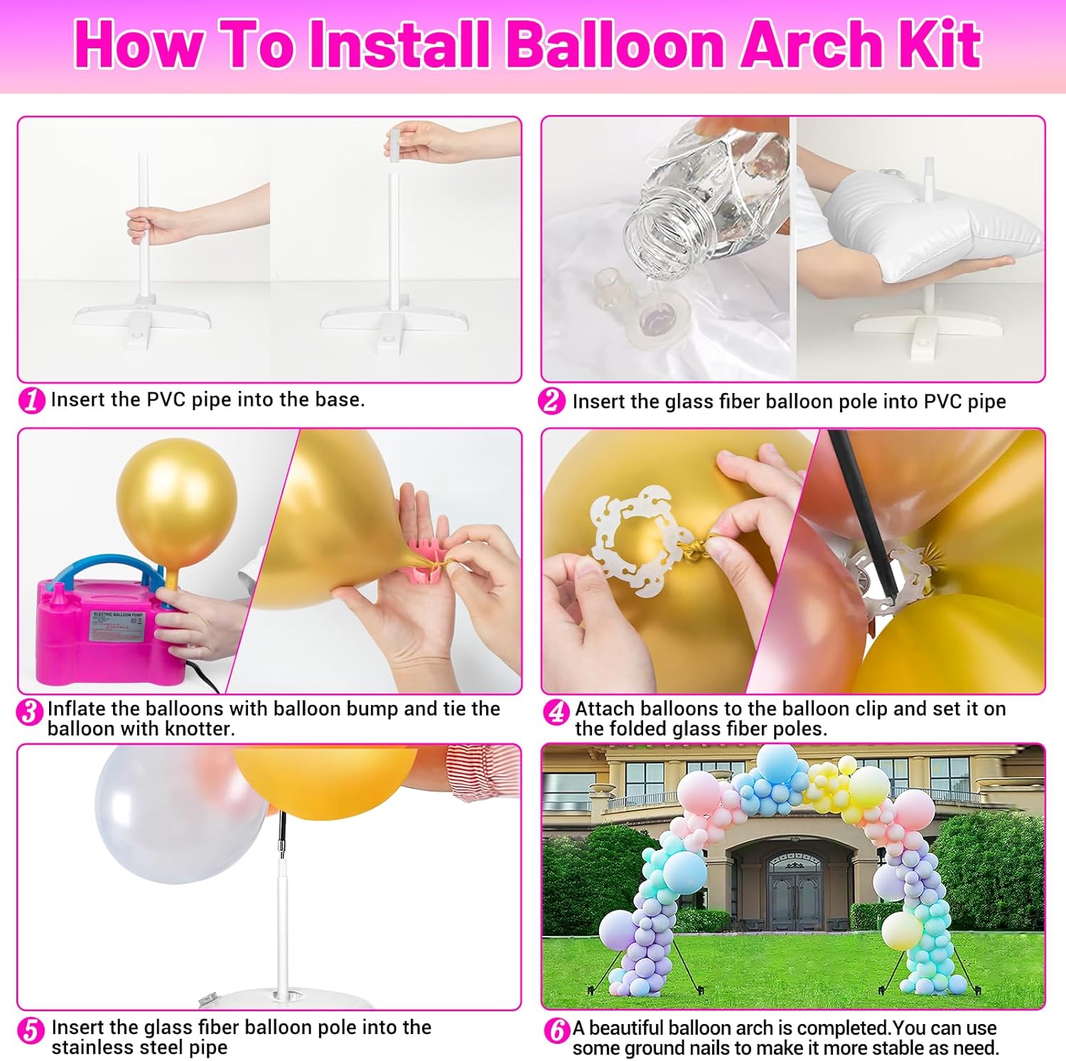 Toosci Balloon Arch Kit and Pump for Parties