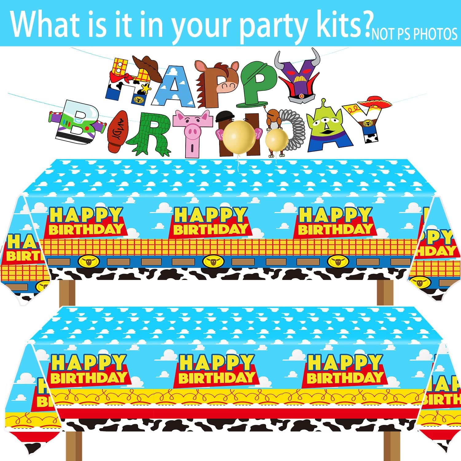 METIXOZE 2nd Birthday Decor 133pcs Cartoon Party Supplies Set