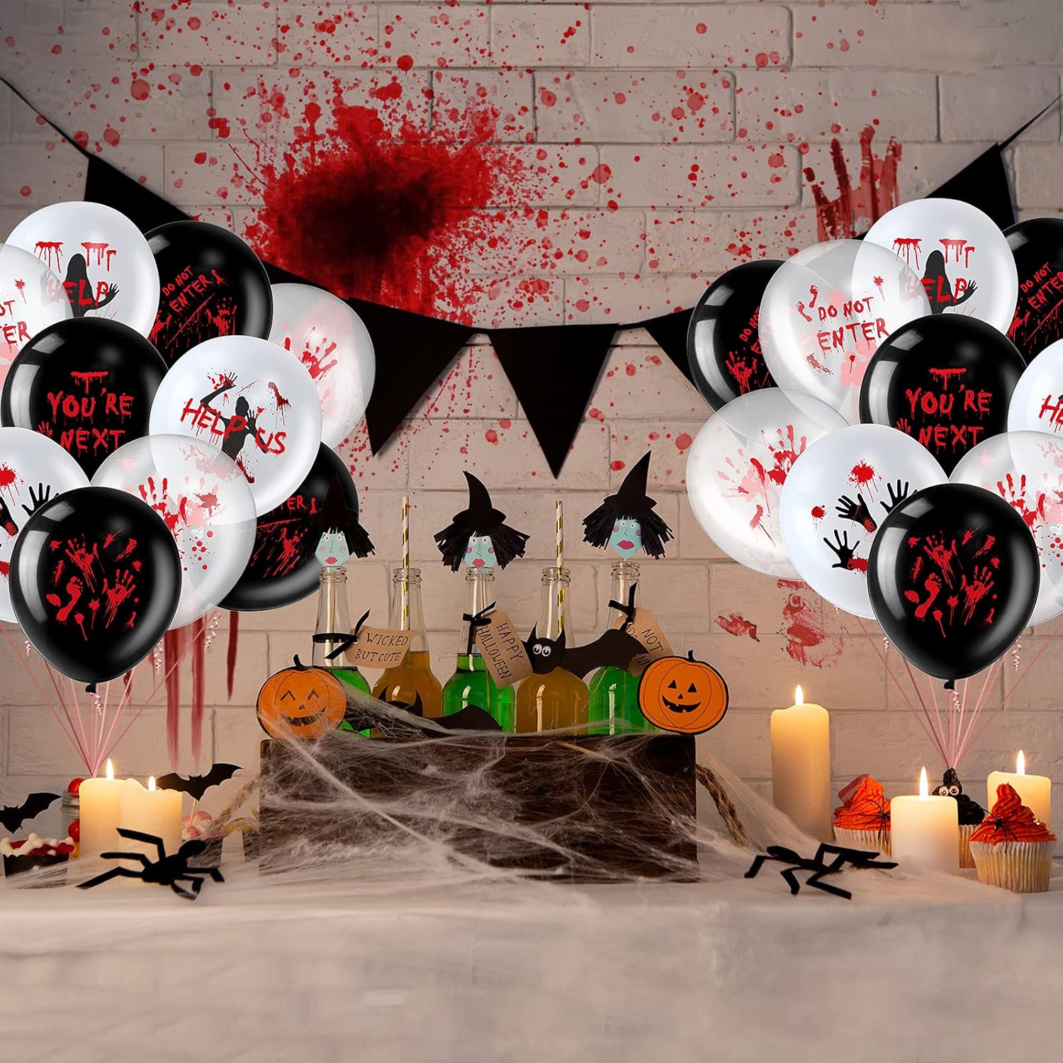 Aoriher 45 Pcs Scary Halloween Balloons 12 Inches