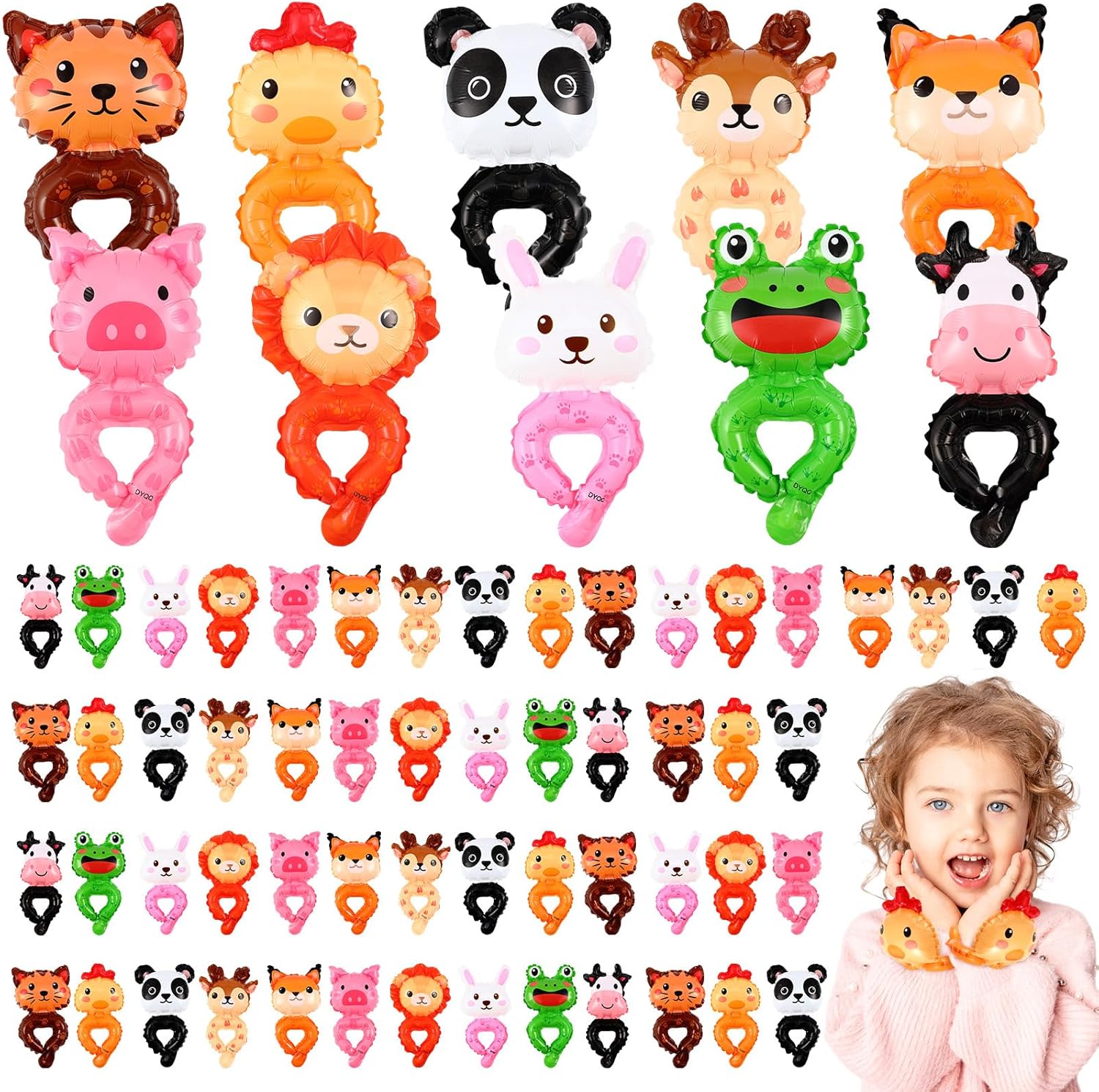 Libima 200 Pcs Inflatable Animal Wrist Balloons Party Decorations