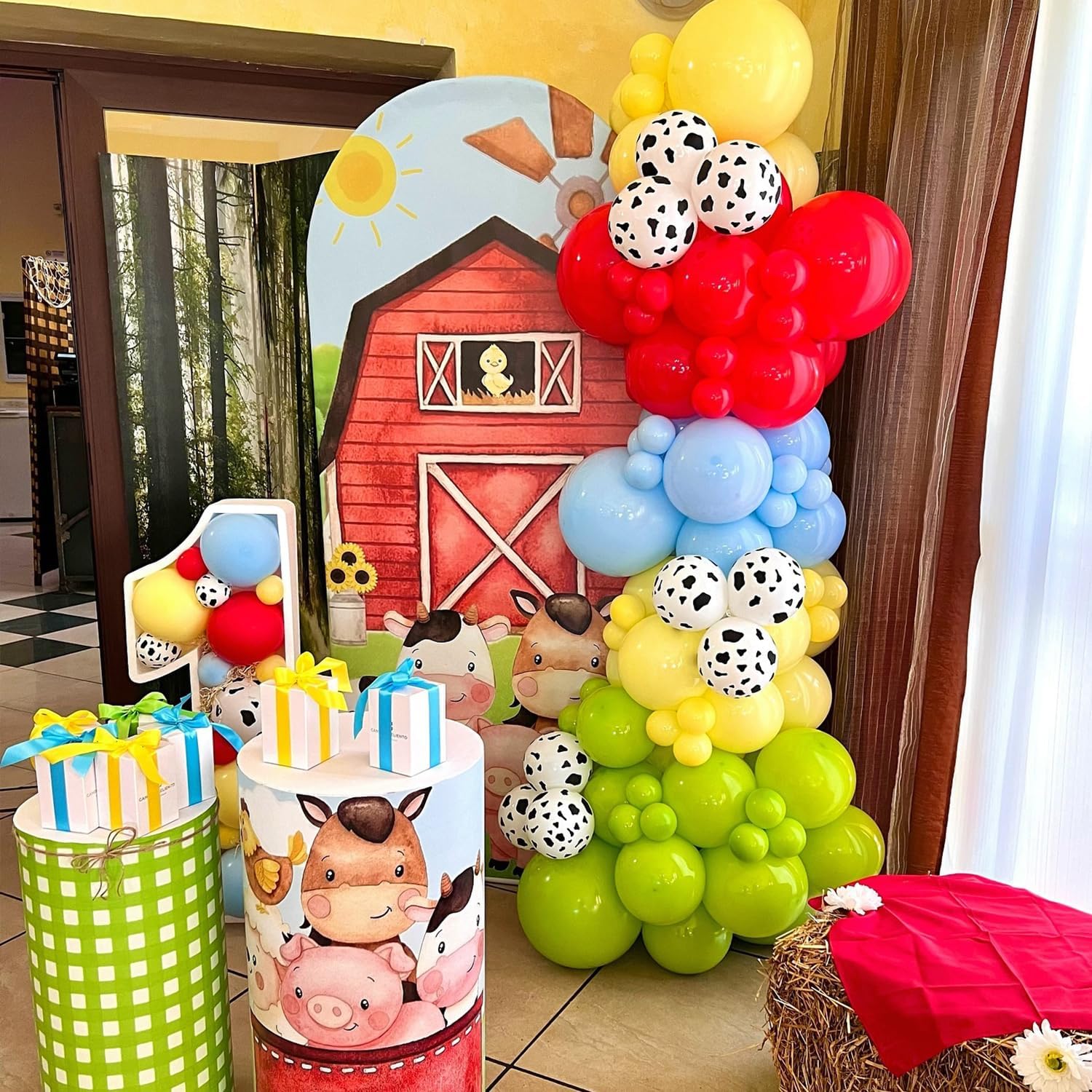 138Pcs Farm Animal Balloon Arch Kit for Birthday Parties