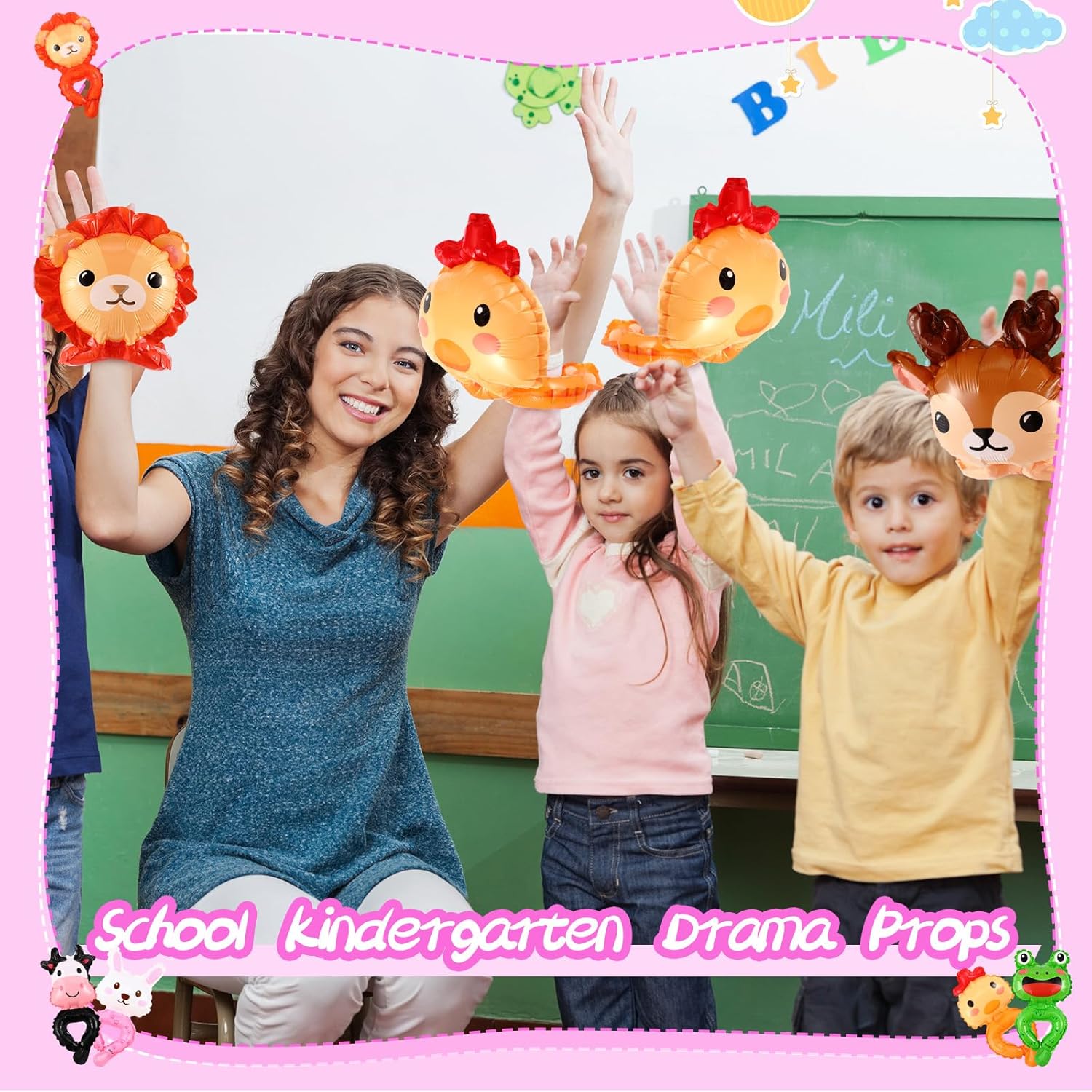 Libima 200 Pcs Inflatable Animal Wrist Balloons Party Decorations